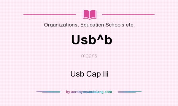 What does Usb^b mean? It stands for Usb Cap Iii