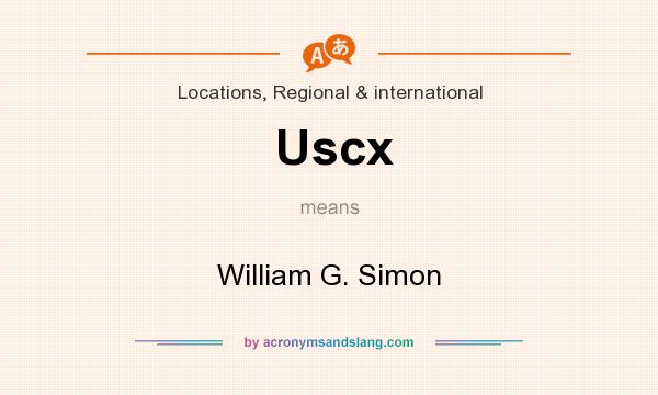 What does Uscx mean? It stands for William G. Simon