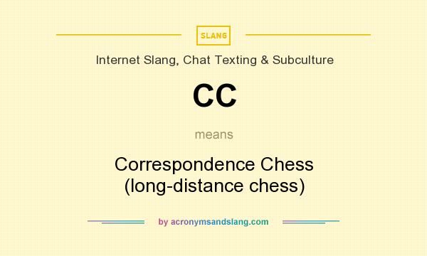 What does CC mean? It stands for Correspondence Chess (long-distance chess)