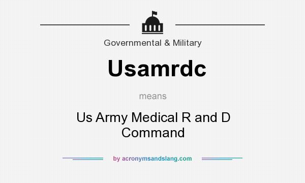 What does Usamrdc mean? It stands for Us Army Medical R and D Command