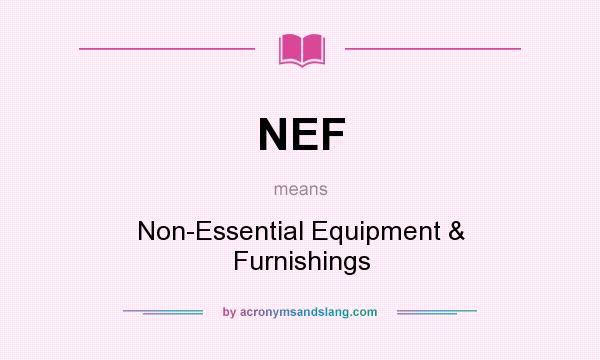 What does NEF mean? It stands for Non-Essential Equipment & Furnishings
