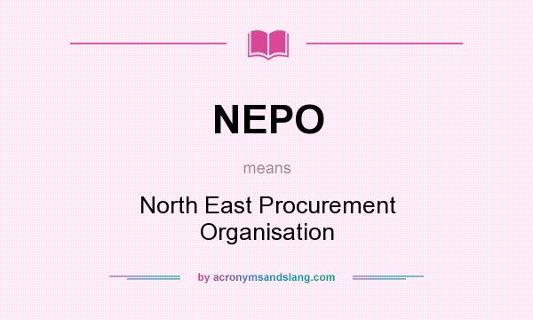 What does NEPO mean? It stands for North East Procurement Organisation