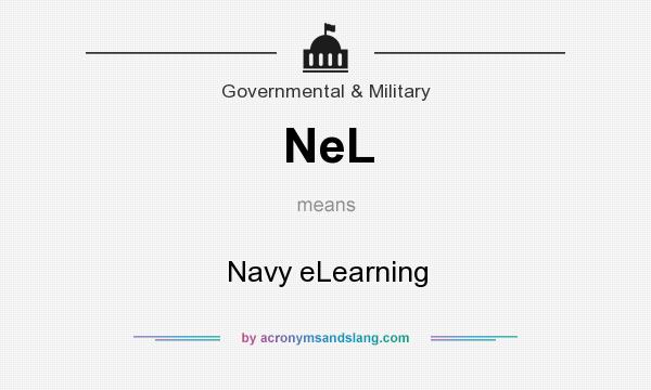 What does NeL mean? It stands for Navy eLearning