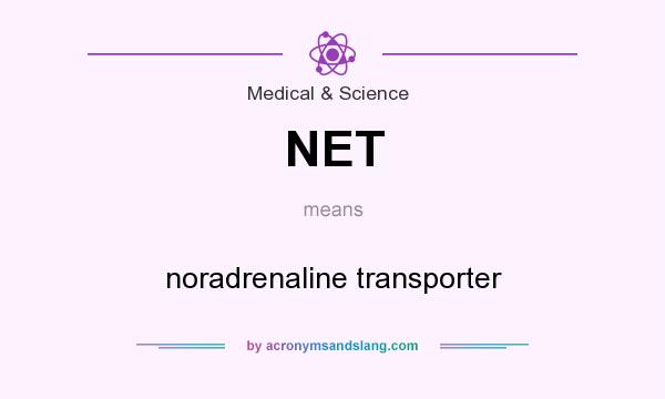 What does NET mean? It stands for noradrenaline transporter