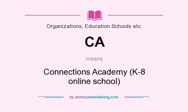What does CA mean? It stands for Connections Academy (K-8 online school)