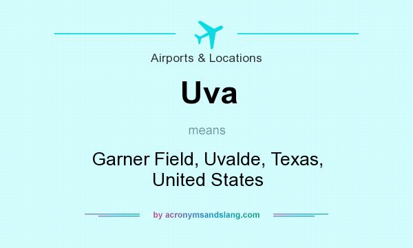 What does Uva mean? It stands for Garner Field, Uvalde, Texas, United States