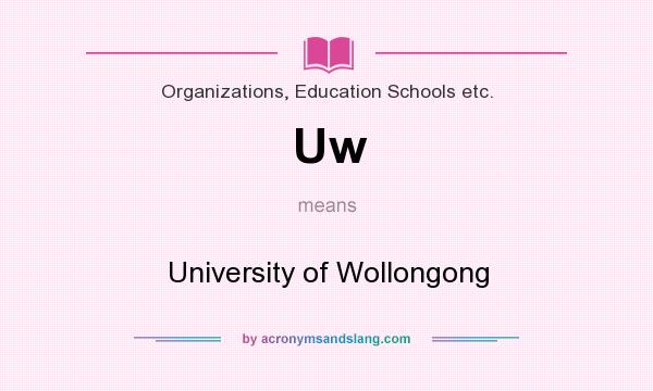 What does Uw mean? It stands for University of Wollongong