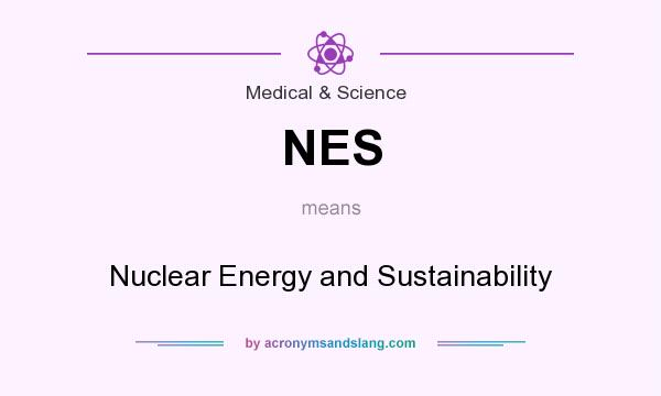What does NES mean? It stands for Nuclear Energy and Sustainability