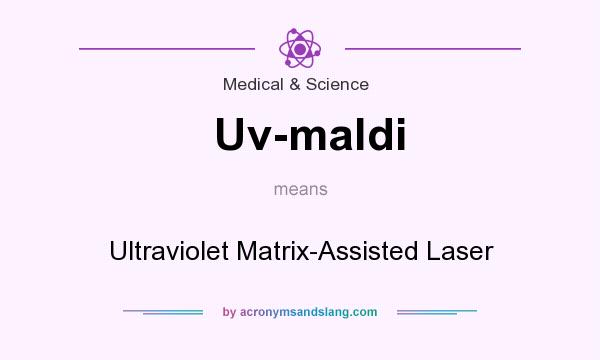 What does Uv-maldi mean? It stands for Ultraviolet Matrix-Assisted Laser