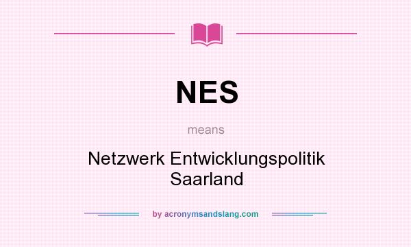 What does NES mean? It stands for Netzwerk Entwicklungspolitik Saarland