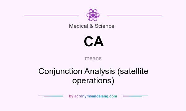 What does CA mean? It stands for Conjunction Analysis (satellite operations)