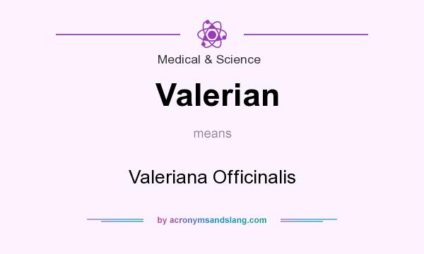 What does Valerian mean? It stands for Valeriana Officinalis