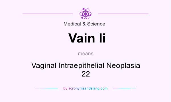 What does Vain Ii mean? It stands for Vaginal Intraepithelial Neoplasia 22