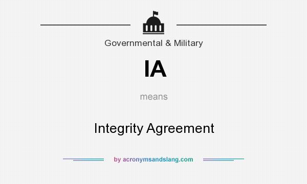 What does IA mean? It stands for Integrity Agreement
