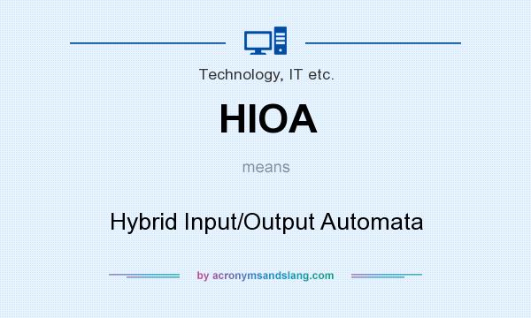 What does HIOA mean? It stands for Hybrid Input/Output Automata