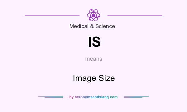 What does IS mean? It stands for Image Size