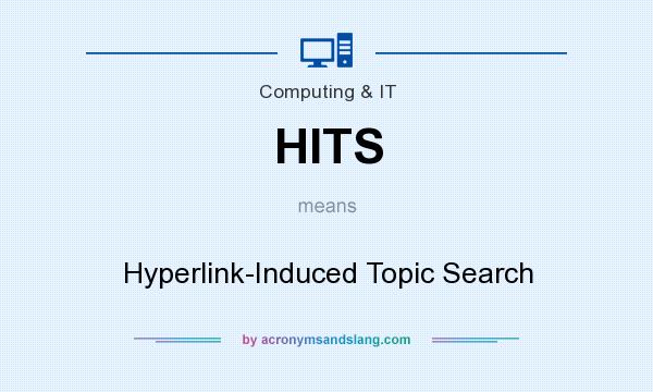 What does HITS mean? It stands for Hyperlink-Induced Topic Search