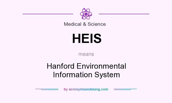 What does HEIS mean? It stands for Hanford Environmental Information System