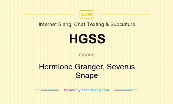What does HGSS mean? It stands for Hermione Granger, Severus Snape