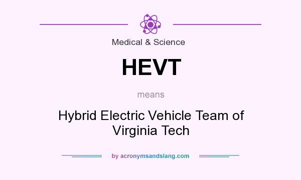 What does HEVT mean? It stands for Hybrid Electric Vehicle Team of Virginia Tech
