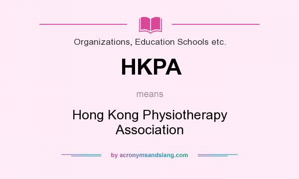 What does HKPA mean? It stands for Hong Kong Physiotherapy Association