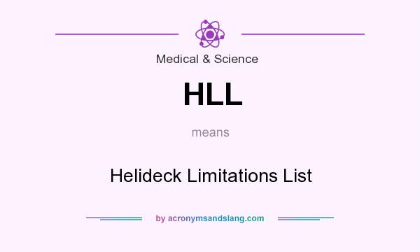 What does HLL mean? It stands for Helideck Limitations List