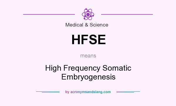 What does HFSE mean? It stands for High Frequency Somatic Embryogenesis