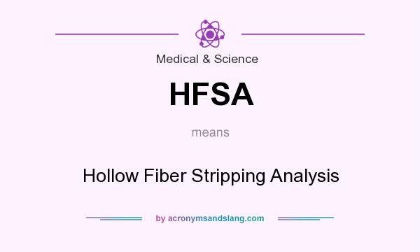 What does HFSA mean? It stands for Hollow Fiber Stripping Analysis