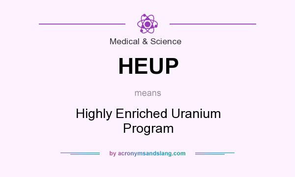 What does HEUP mean? It stands for Highly Enriched Uranium Program
