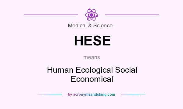 What does HESE mean? It stands for Human Ecological Social Economical