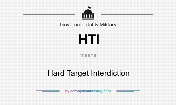What does HTI mean? It stands for Hard Target Interdiction