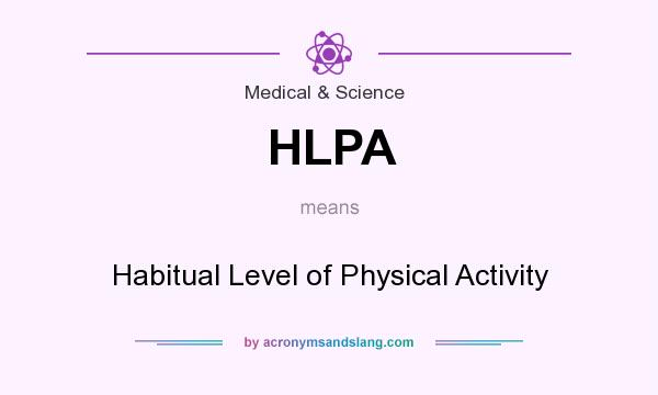 What does HLPA mean? It stands for Habitual Level of Physical Activity