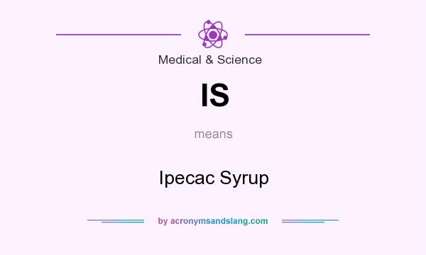 What does IS mean? It stands for Ipecac Syrup