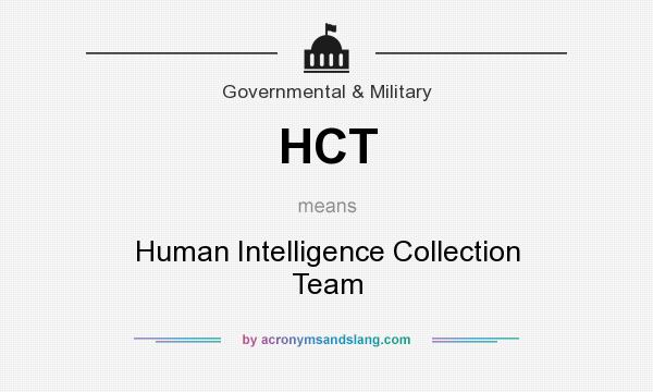 What does HCT mean? It stands for Human Intelligence Collection Team