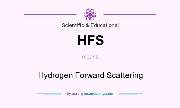 What does HFS mean? It stands for Hydrogen Forward Scattering