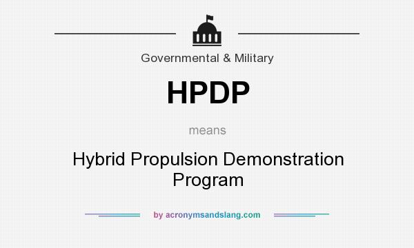 What does HPDP mean? It stands for Hybrid Propulsion Demonstration Program