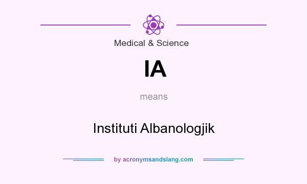 What does IA mean? It stands for Instituti Albanologjik