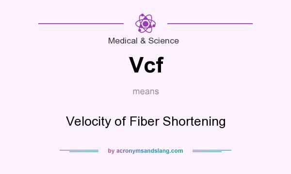 What does Vcf mean? It stands for Velocity of Fiber Shortening