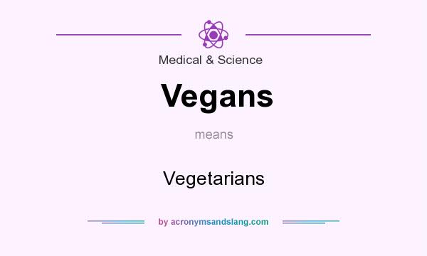 What does Vegans mean? It stands for Vegetarians