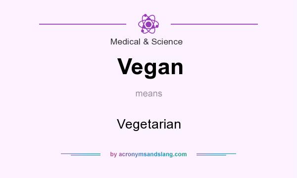 What does Vegan mean? It stands for Vegetarian