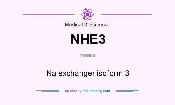What does NHE3 mean? It stands for Na exchanger isoform 3