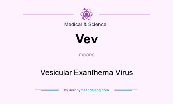 What does Vev mean? It stands for Vesicular Exanthema Virus