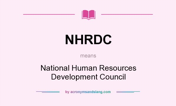 What does NHRDC mean? It stands for National Human Resources Development Council