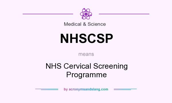 What does NHSCSP mean? It stands for NHS Cervical Screening Programme