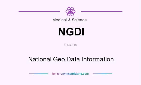 What does NGDI mean? It stands for National Geo Data Information