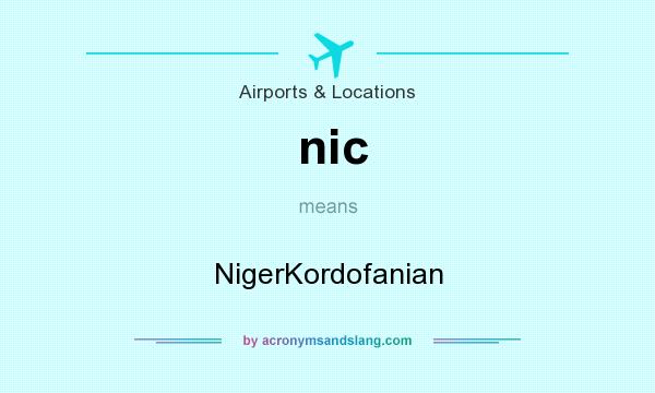 What does nic mean? It stands for NigerKordofanian