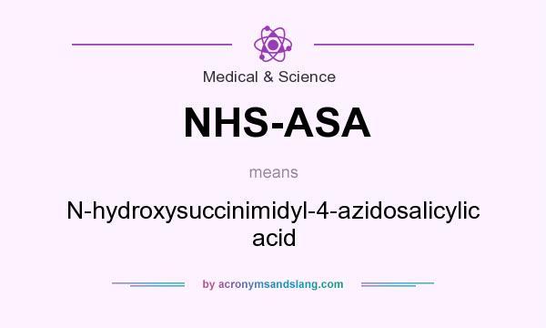 What does NHS-ASA mean? It stands for N-hydroxysuccinimidyl-4-azidosalicylic acid