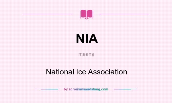 What does NIA mean? It stands for National Ice Association