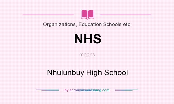 What does NHS mean? It stands for Nhulunbuy High School