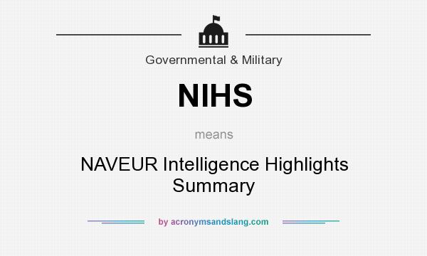 What does NIHS mean? It stands for NAVEUR Intelligence Highlights Summary